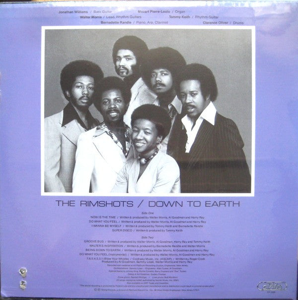 The Rimshots : Down To Earth (LP, Album, RE, She)