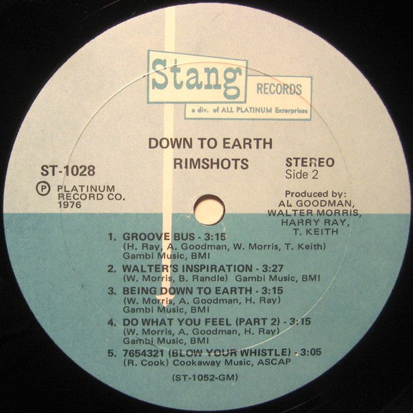 The Rimshots : Down To Earth (LP, Album, RE, She)