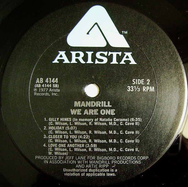 Mandrill : We Are One (LP, Album)