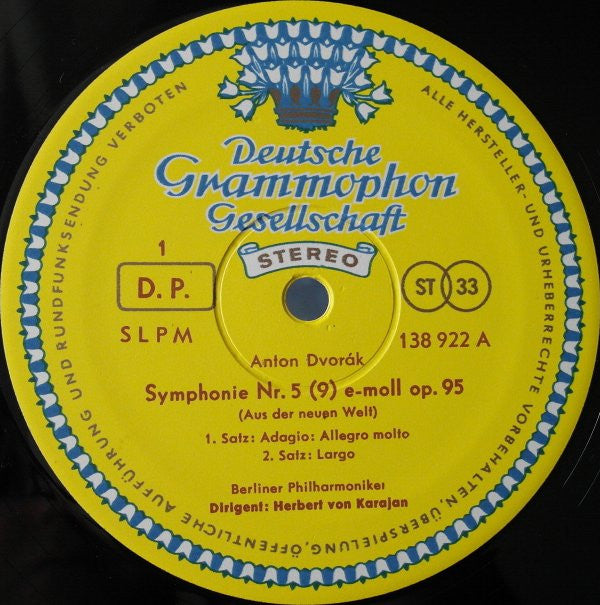 Antonín Dvořák, Berliner Philharmoniker ‧ Herbert von Karajan : Symphonie »Aus Der Neuen Welt« (LP, RP)