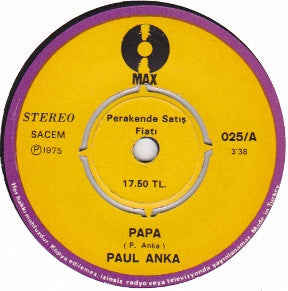 Paul Anka : Papa / Flashback (7")
