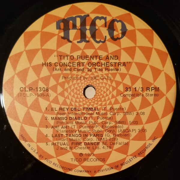 Tito Puente & His Concert Orchestra : Tito Puente And His Concert Orchestra (LP, Album, Ind)