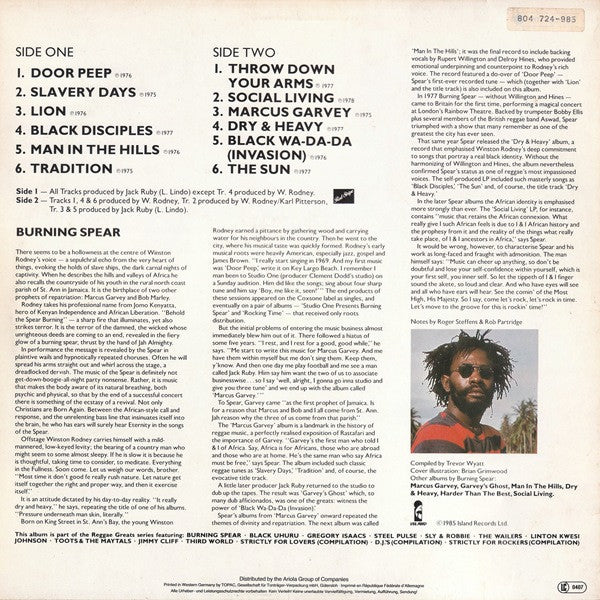Burning Spear : Reggae Greats (LP, Comp)