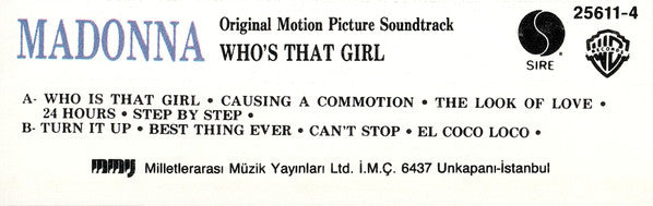 Madonna : Who's That Girl (Original Motion Picture Soundtrack) (Cass, Album)