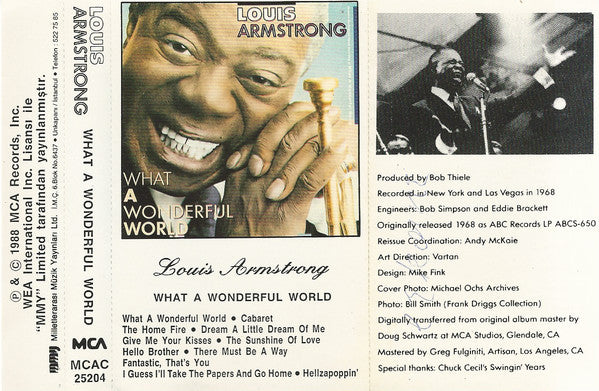 Louis Armstrong : What A Wonderful World (Cass, Album)