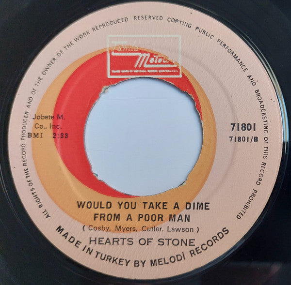 Hearts Of Stone : Thank You (7", Single)