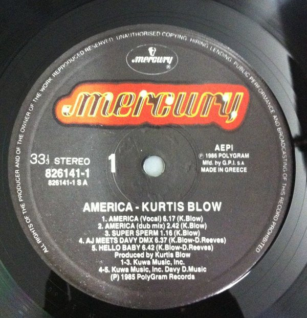 Kurtis Blow : America (LP, Album)