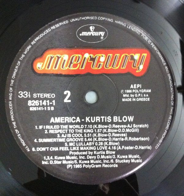 Kurtis Blow : America (LP, Album)