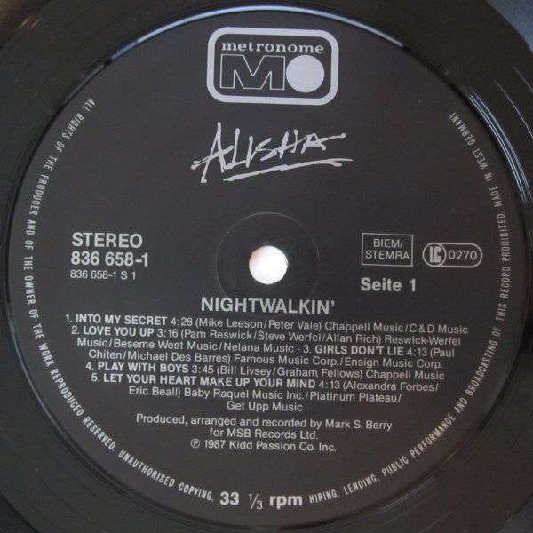 Alisha : Nightwalkin' (LP)