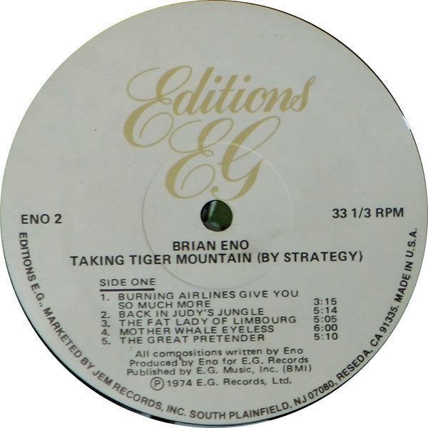 Eno* : Taking Tiger Mountain (By Strategy) (LP, Album, RE, Pri)