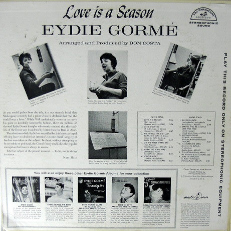 Eydie Gormé : Love Is A Season (LP, Album)