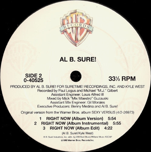 Al B. Sure! : Right Now (12", Maxi)