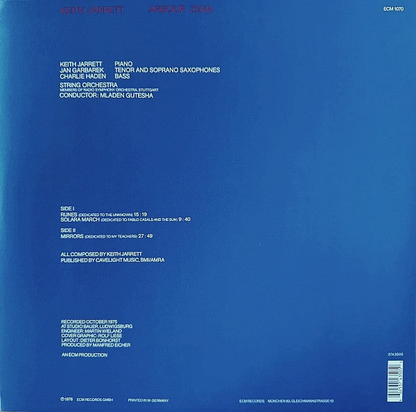 Keith Jarrett : Arbour Zena (LP, Album, RE)