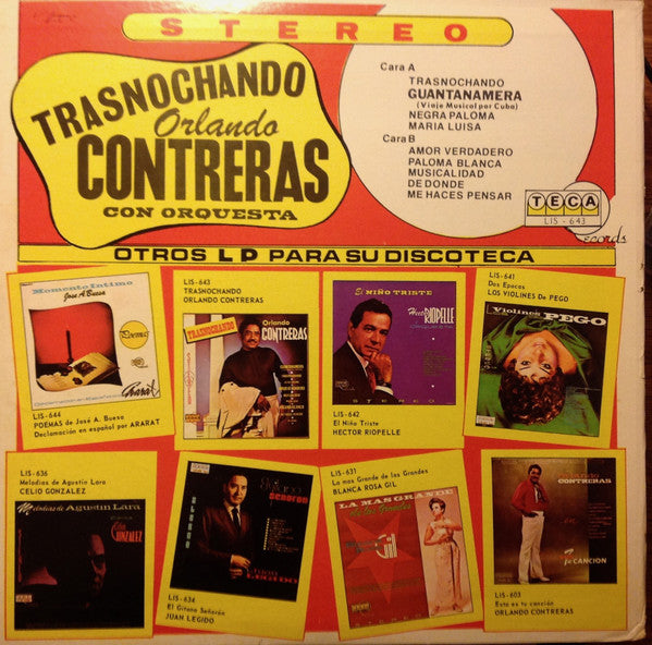 Orlando Contreras Y Orquesta : Trasnochando  (LP, Album)