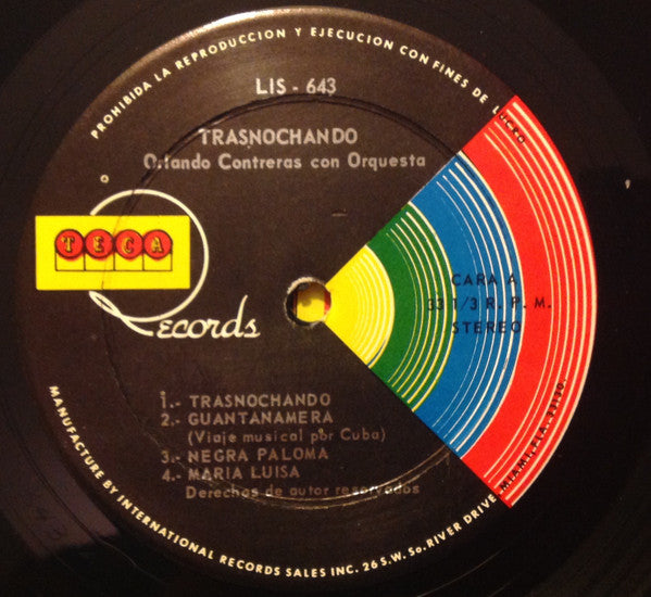 Orlando Contreras Y Orquesta : Trasnochando  (LP, Album)