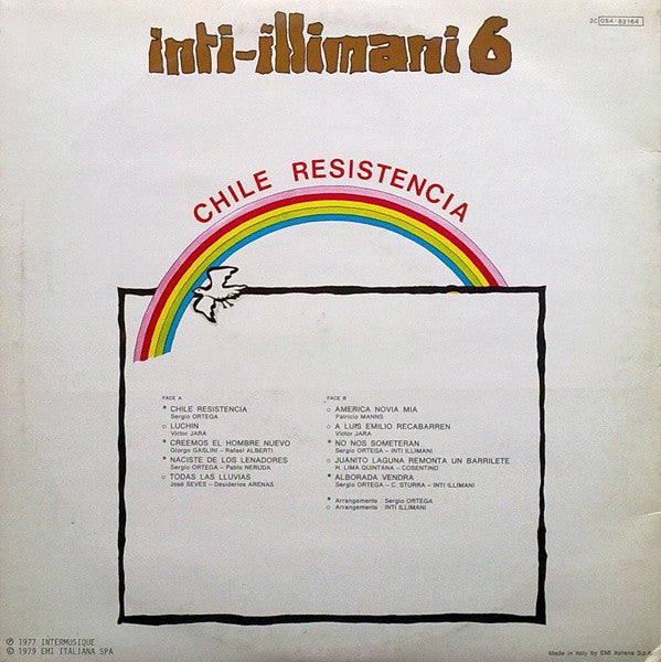 Inti Illimani : Inti-Illimani 6 - Chile Resistencia (LP, Album, RE, Gat)