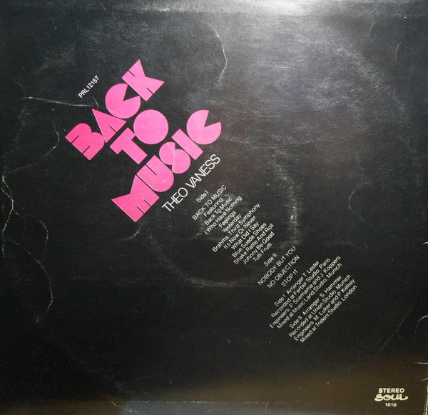 Theo Vaness : Back To Music (LP, Album)