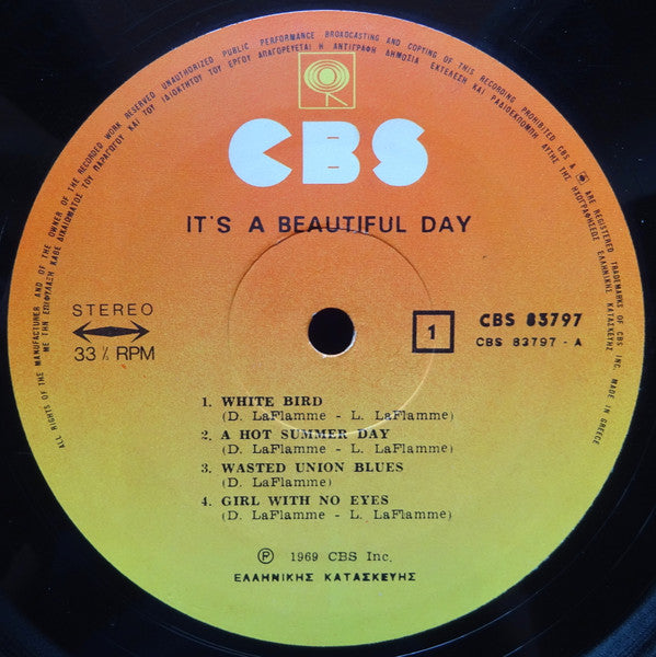 It's A Beautiful Day : It's A Beautiful Day (LP, Album, Gat)