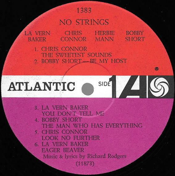 LaVern Baker / Chris Connor / Herbie Mann / Bobby Short : Richard Rodgers' No Strings. An After-Theatre Version (LP, Album, Mono)