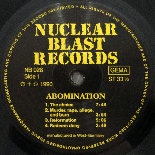 Abomination : Abomination (LP, Album)