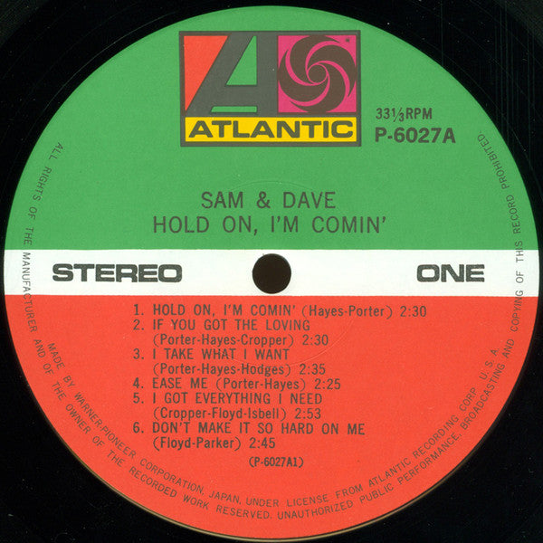Sam & Dave : Hold On, I'm Comin' (LP, Album, RE)