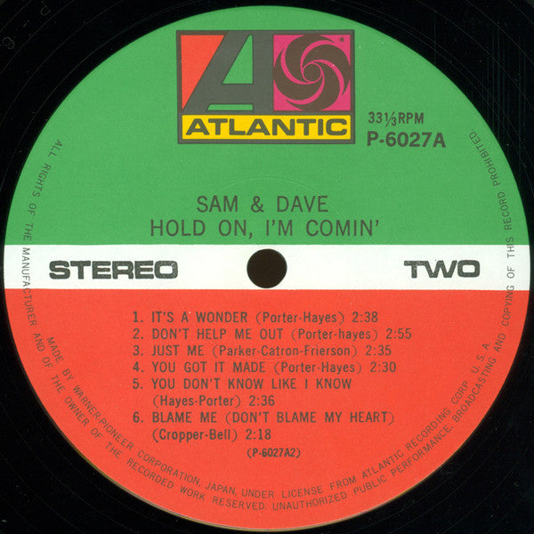 Sam & Dave : Hold On, I'm Comin' (LP, Album, RE)