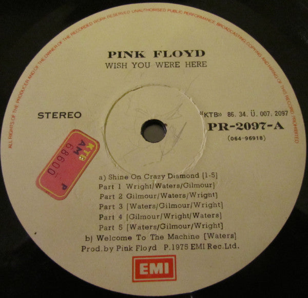 Pink Floyd : Wish You Were Here (LP, Album, RE)
