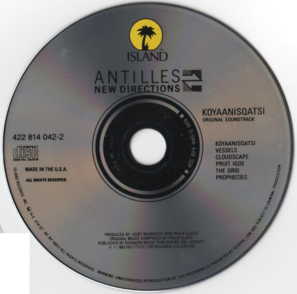 Philip Glass : Koyaanisqatsi (Life Out Of Balance) (Original Soundtrack Album From The Motion Picture) (CD, Album, RE)