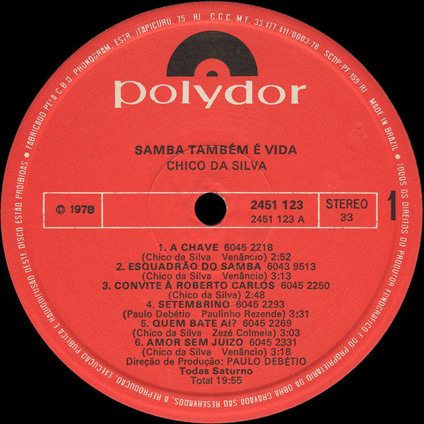 Chico Da Silva : Samba Também É Vida (LP, Album)
