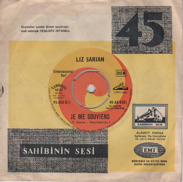 Liz Sarian : Balalaika / Je Me Souviens (7", Single)