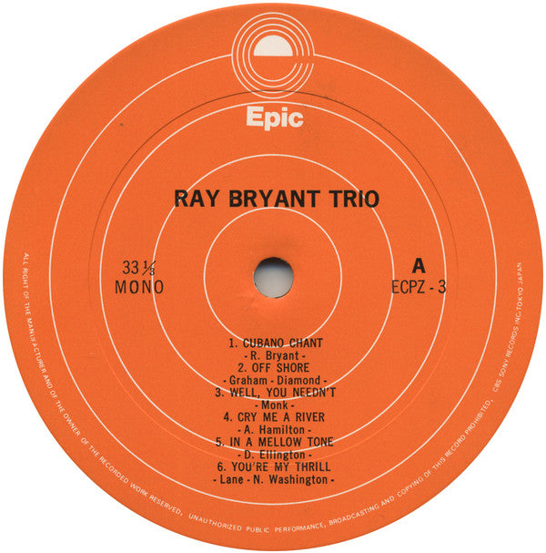 Ray Bryant Trio : Ray Bryant Trio (LP, Album, Mono, RE)