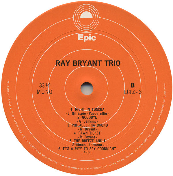 Ray Bryant Trio : Ray Bryant Trio (LP, Album, Mono, RE)