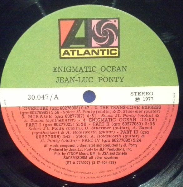 Jean-Luc Ponty : Enigmatic Ocean (LP, Album)