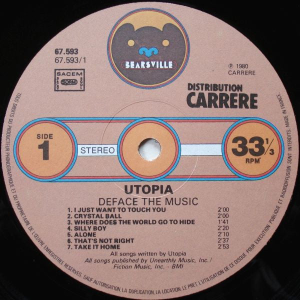 Utopia (5) : Deface The Music (LP, Album)