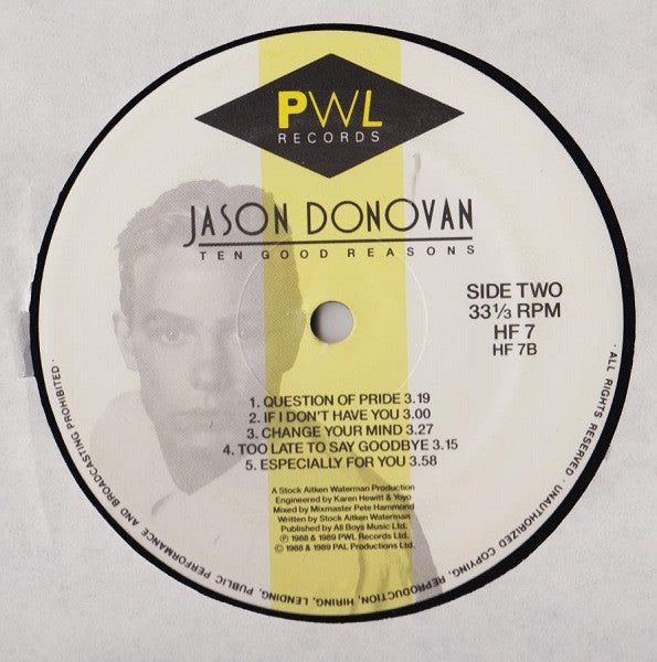 Jason Donovan : Ten Good Reasons (LP, Album)