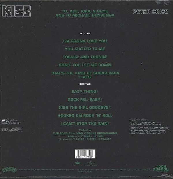 Kiss, Peter Criss : Peter Criss (LP, Album, Ltd, RE, RM, 180)