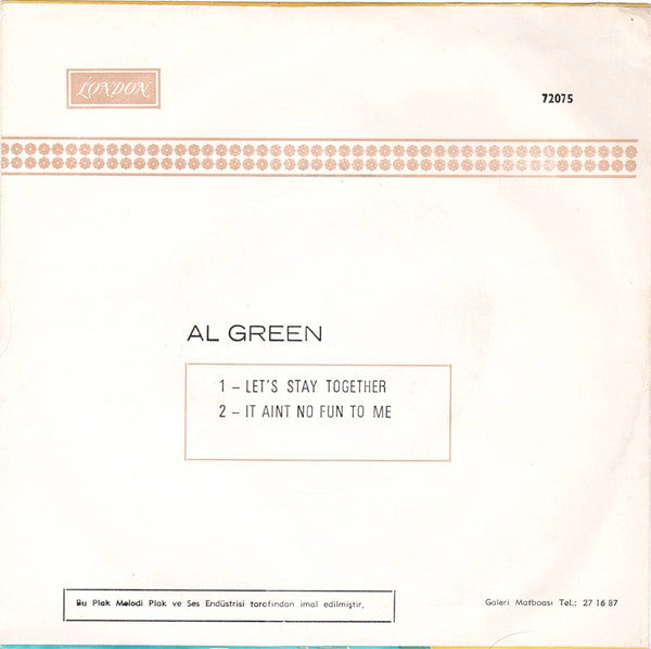 Al Green : Let's Stay Together (7", Single)
