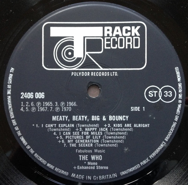 The Who : Meaty Beaty Big & Bouncy (LP, Comp, Mono, Gat)