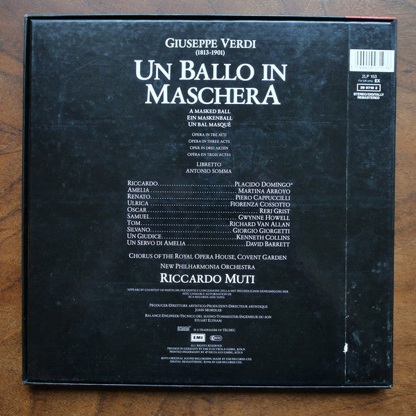 Giuseppe Verdi : Un Ballo In Maschera (2xLP, Album, RM + Box)