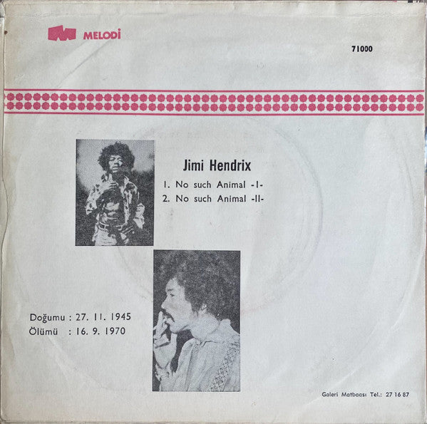 Jimi Hendrix : No Such Animal (7", Single, Pic)