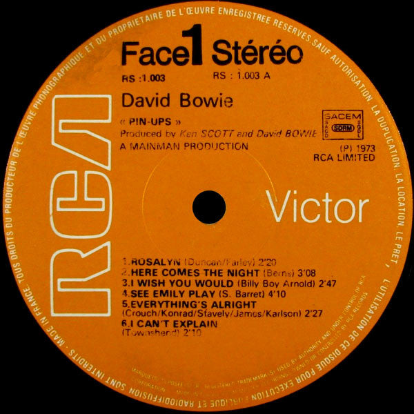 Bowie* : Pinups (LP, Album)