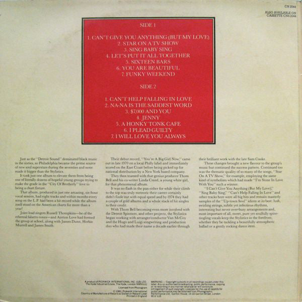 The Stylistics : All About Love (LP, Comp)