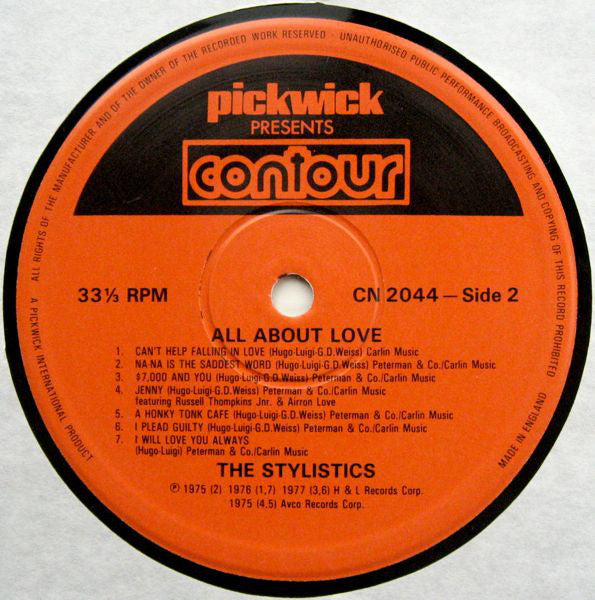 The Stylistics : All About Love (LP, Comp)