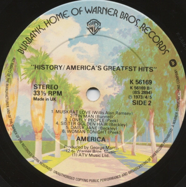 America (2) : History · America's Greatest Hits (LP, Comp)