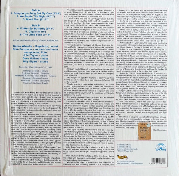 Kenny Wheeler Quintet : Flutter By, Butterfly (LP, Album, RE, 180 + CD)