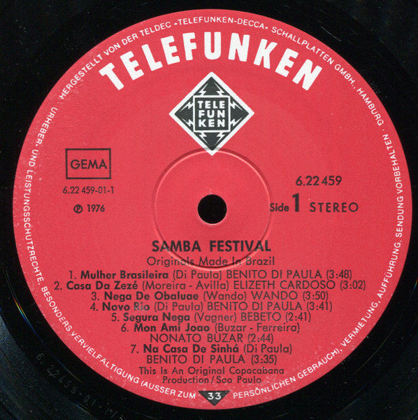 Various : Samba Festival (Originals Made In Brazil) (LP, Comp)