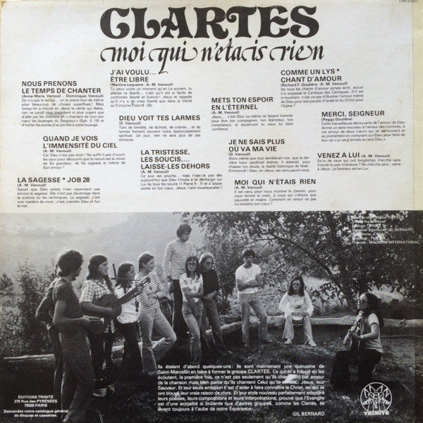Clartés : Moi Qui N'Etais Rien (LP, Album)