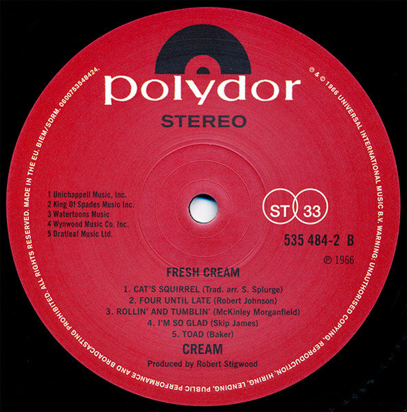 Cream (2) : Fresh Cream (LP, Album, RE, 180)