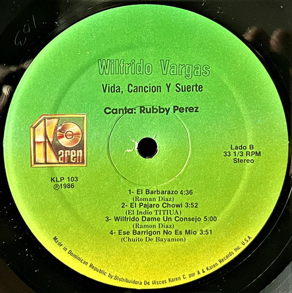 Wilfrido Vargas : Vida, Cancion Y Suerte (LP, Album)