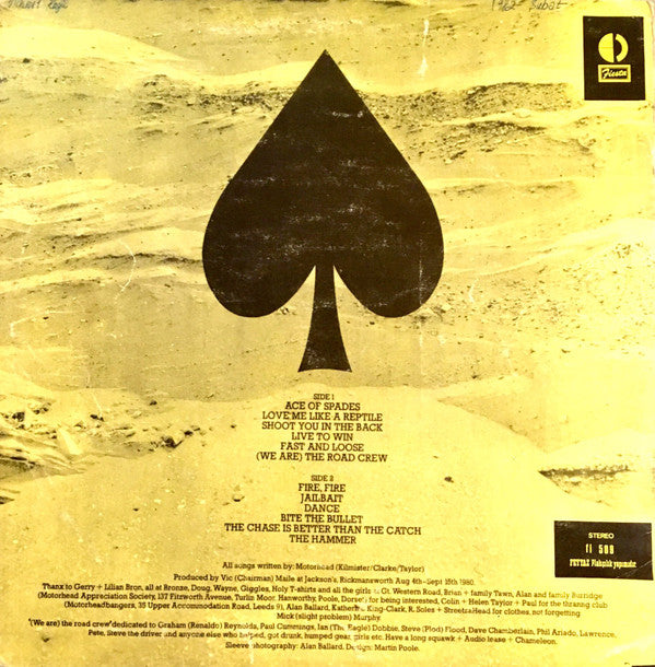 Motörhead : Ace Of Spades (LP, Album, RE)